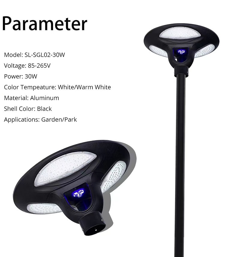 UFO Design 30W solar garden Lights