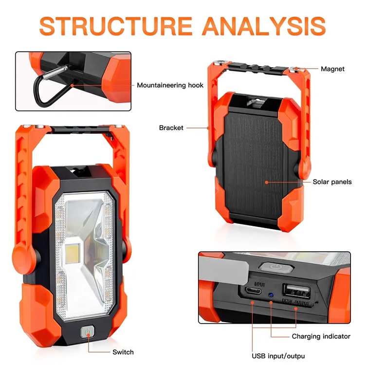 Portable and Rechargeable Solar Work Light